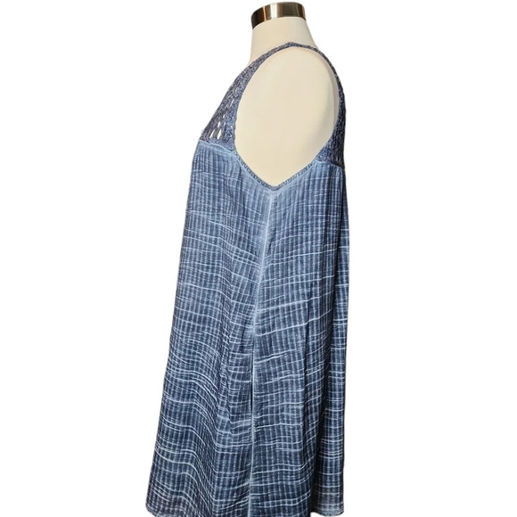 Pilcro and the Letterpress Anthropologie Macrame Tunic Dress Blue Size MP - Picture 2 of 15